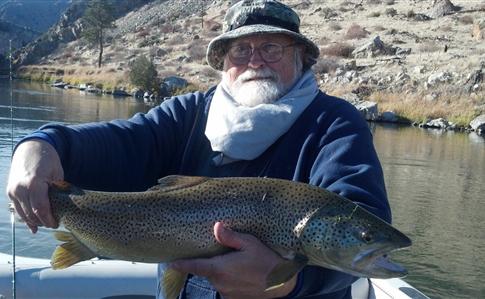 30 1/4 inch brown trout. October. Missouri River. Caught by Larry Jarvis